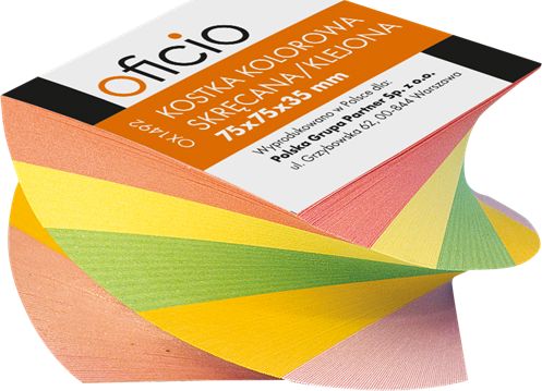 Oficio Notes kostka klejona kolorowa kręcona Oficio