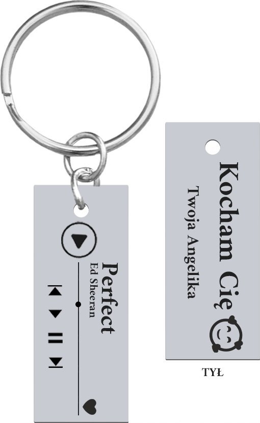 Radziszewska Jewellery Grawerowany Brelok do Kluczy z Muzyką Dzień Kobiet Prezent GRAWER GRATIS