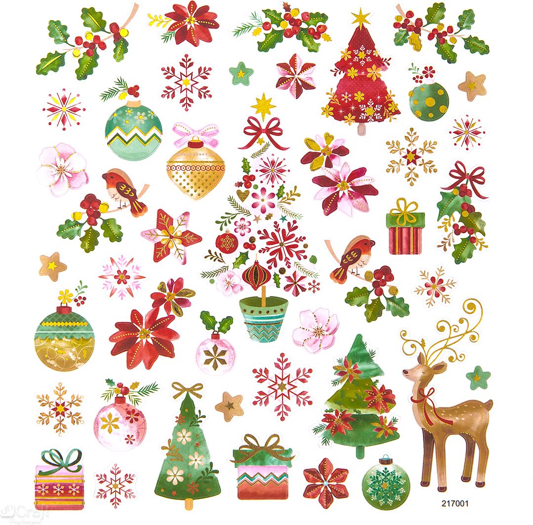 DP Craft Naklejki kolorowe - Święta, 43szt. (DALP4629)