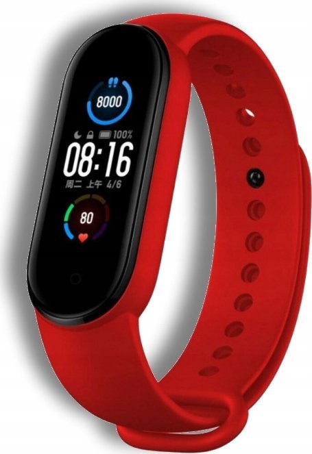 Hello Case OPASKA ZAMIENNA CZERWONA PASEK DO OPASKI XIAOMI MI BAND 5 / 6 / 7 WATCH