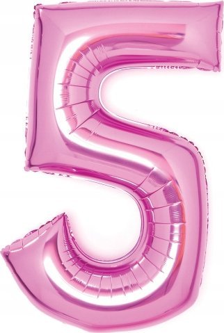 AMSCAN Balon foliowy Cyfra 5 różowa 52x66cm N26 zapakowany 9914045