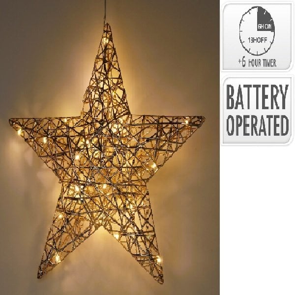 Dekoracja świąteczna, gwiazda z LED, 30 cm