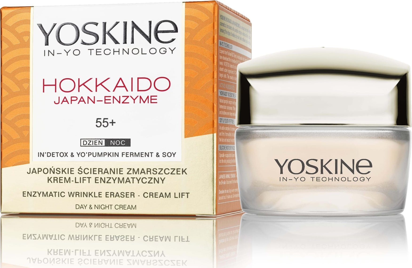 Yoskine Hokkaido Japan-Enzyme Krem przeciwzmarszczkowy na dzień i noc 55+ z enzymem z dyni 50ml