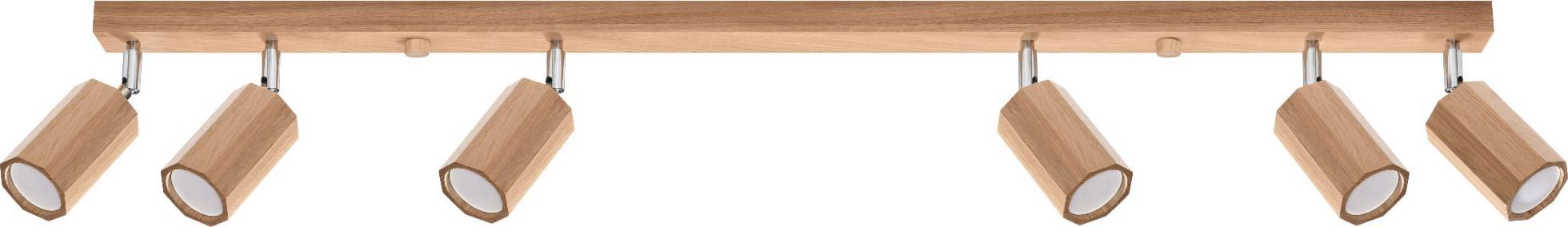 Lampa sufitowa Sollux WNĘTRZARSKIE Plafon ZEKE 6 dąb