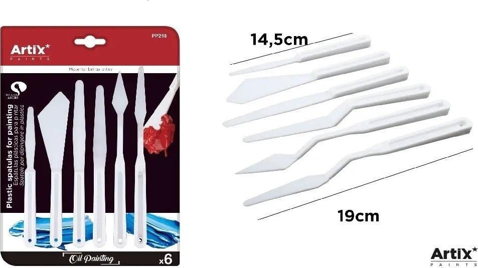 Zestaw szpachelki malarskie plastikowe 6szt