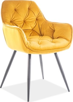 Signal Krzesło CHERRY VELVET curry na metalowych nóżkach SIGNAL