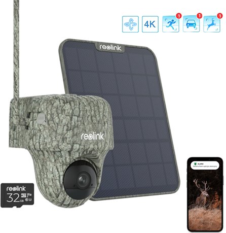 Kamera zewnętrzna obrotowa Reolink Go Ranger PT 4K GSM| Akumulator | LTE 4G 3G | Bezprzewodowa | Tryb nocny | Czujnik ruchu | Na kartę Sim