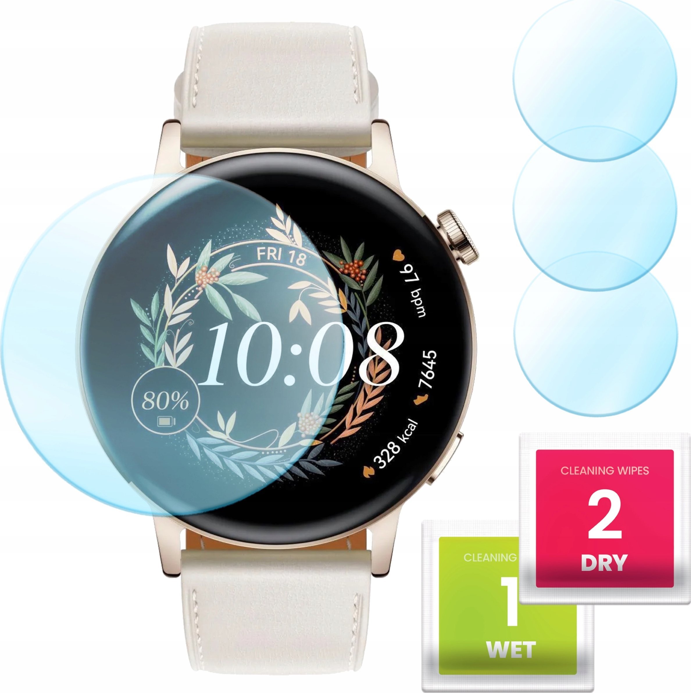 Hello Case 3-PAK Szkło Hybrydowe do Huawei Watch GT 3 (42 mm) (Szkiełko, Ochronne)