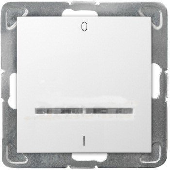 Ospel Łącznik dwubiegunowy IMPRESJA z podświetleniem biały ŁP-11YS/M/00