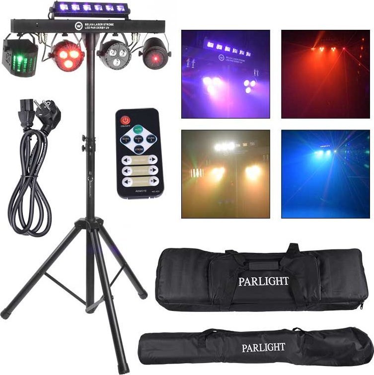 LIGHT4ME LIGHT4ME belka laser strobe LED PAR derby UV multiefekt świetlny ze statywem