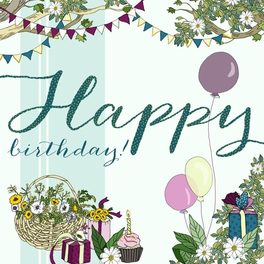 Clear Creation Karnet urodzinowy Swarovski kwadrat Balony (CL2117)