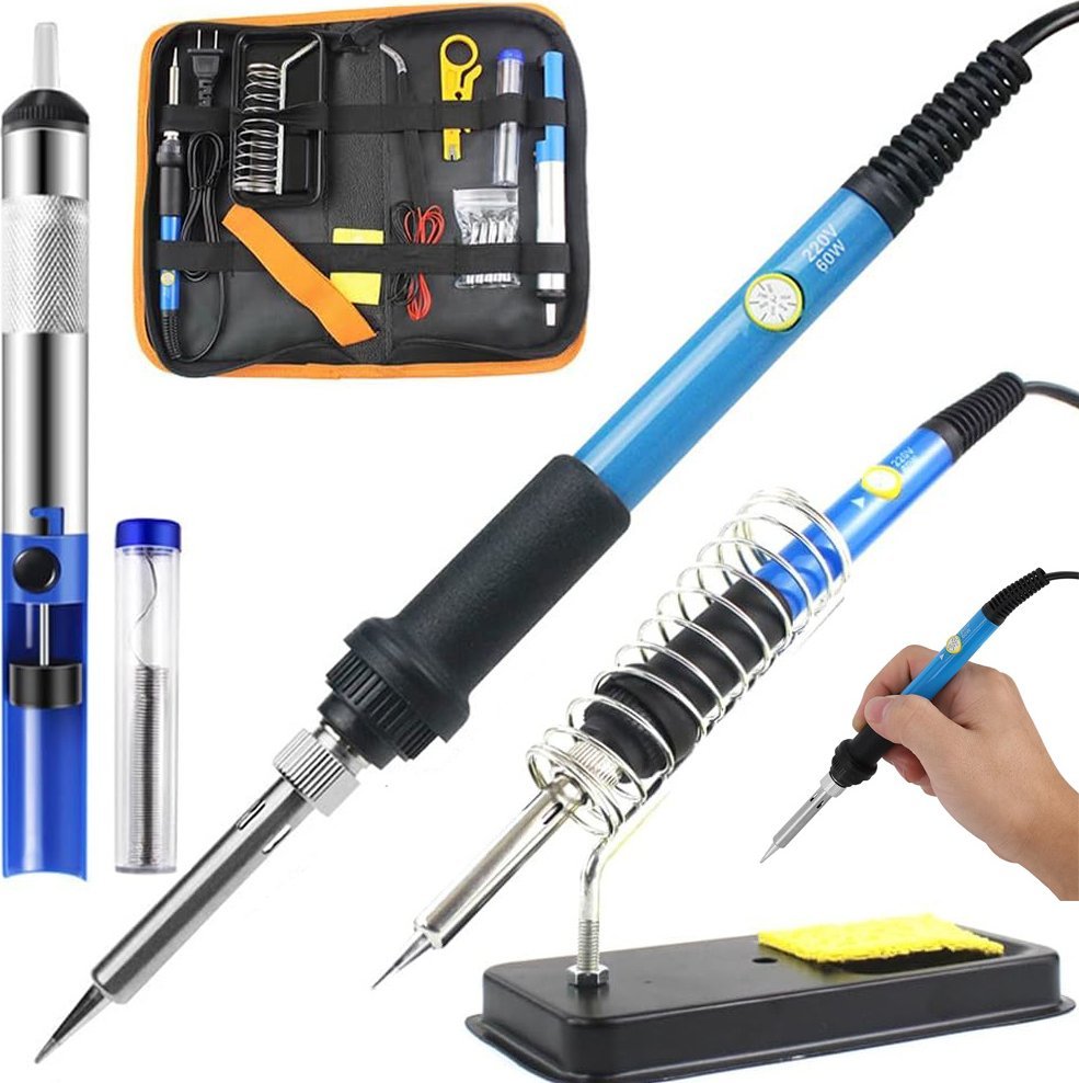 Verk Lutownica kolbowa oporowa precyzyjna 60w 200-450deg;c zestaw odssysacz do cyny Lutownica kolbowa oporowa precyzyjna 60w 200-450deg;c zestaw odssy