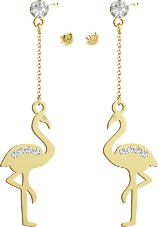 Radziszewska Jewellery Kolczyki Flamingi srebro pozłacane