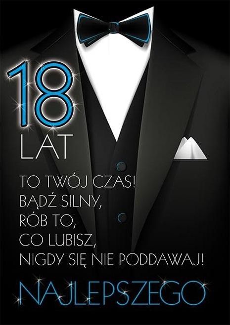 Stamp Karnet Party naklejany B6+koperta Urodziny 18 wz11