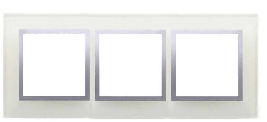 Kontakt-Simon Ramka potrójna szkło srebrna mgła - DRN3/71
