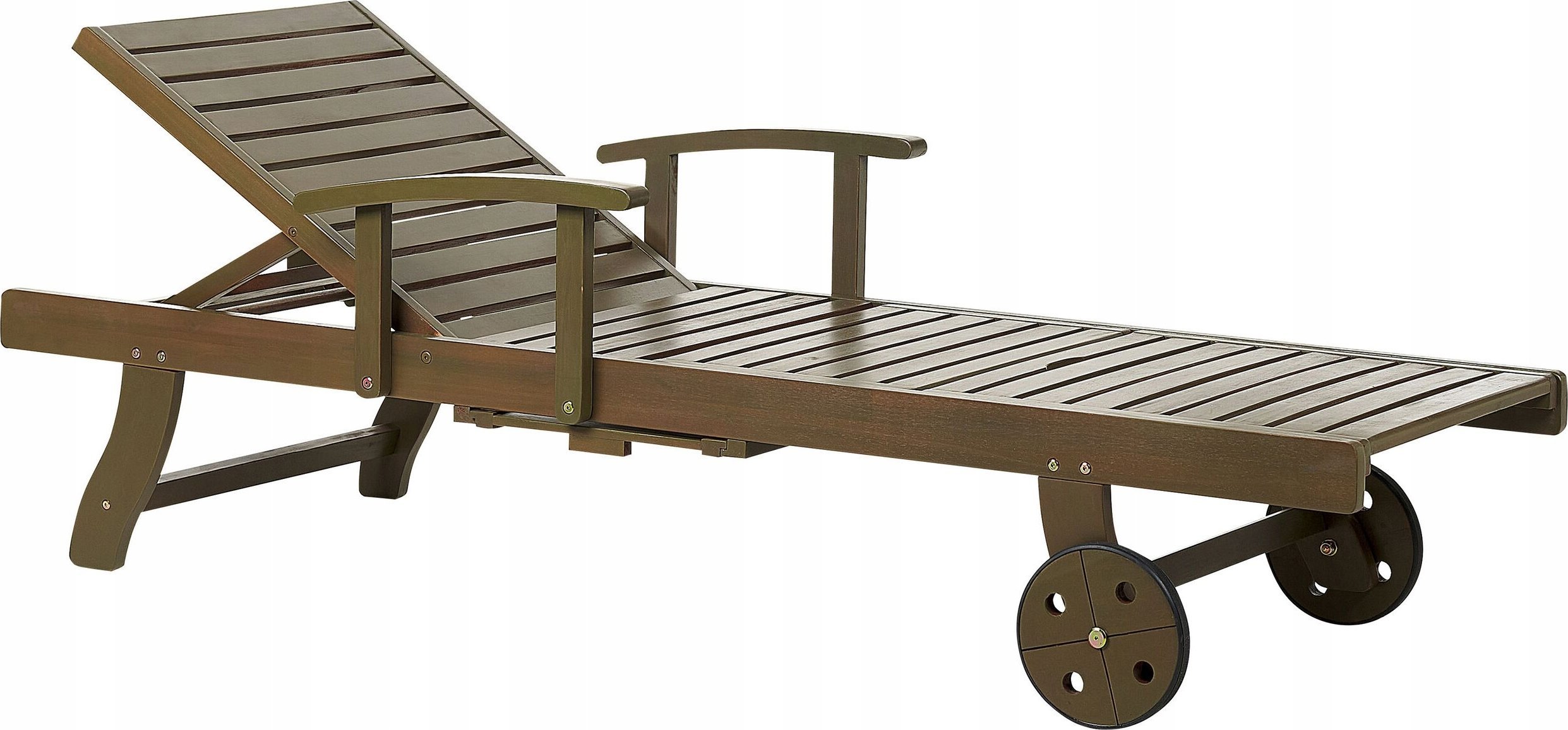 Beliani Leżak ogrodowy drewno akacjowe ciemne AMATNEA