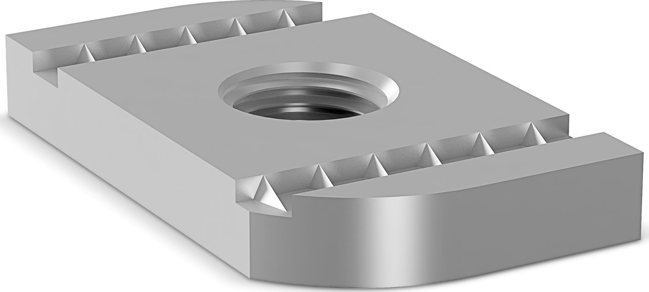 Nakrętka prostokątna ząbkowana M12 do profilu MG, MF, MH