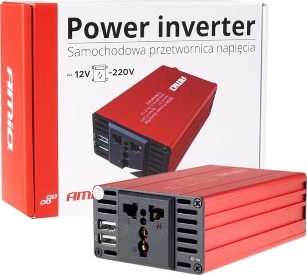 Przetwornica AMiO Przetwornica napięcia 12V/230V 300W/600W 2xUSB AMiO PI03