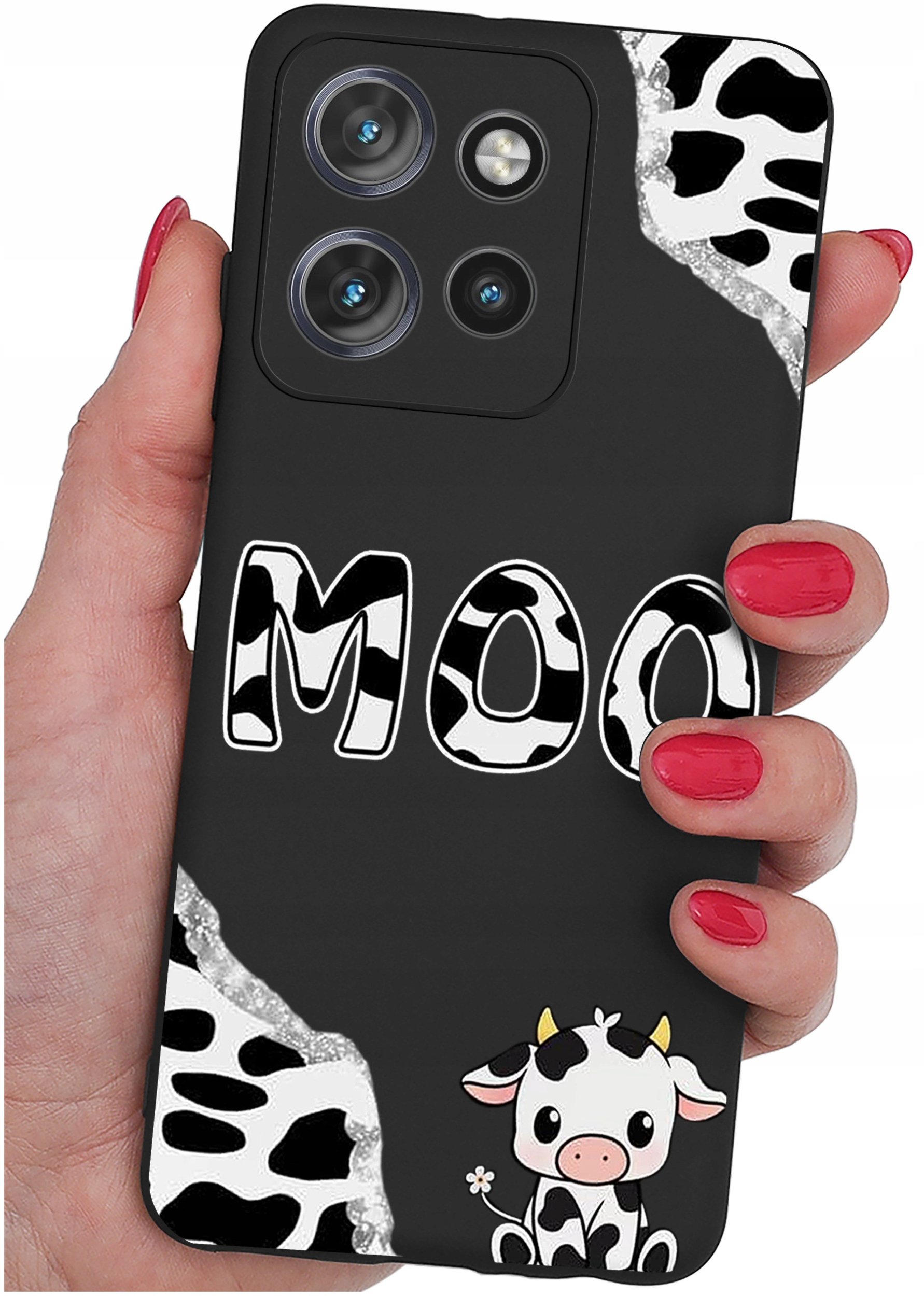 krainaGSM Etui do Motorola Moto EDGE 50 Neo WZORY SILIKONOWE MATT CASE + SZKŁO 9H