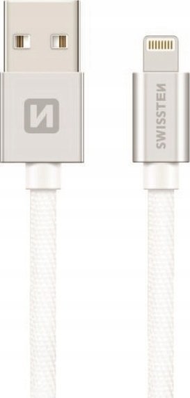 Kabel USB Swissten USB-A - Lightning 0.2 m Srebrny (71523103)