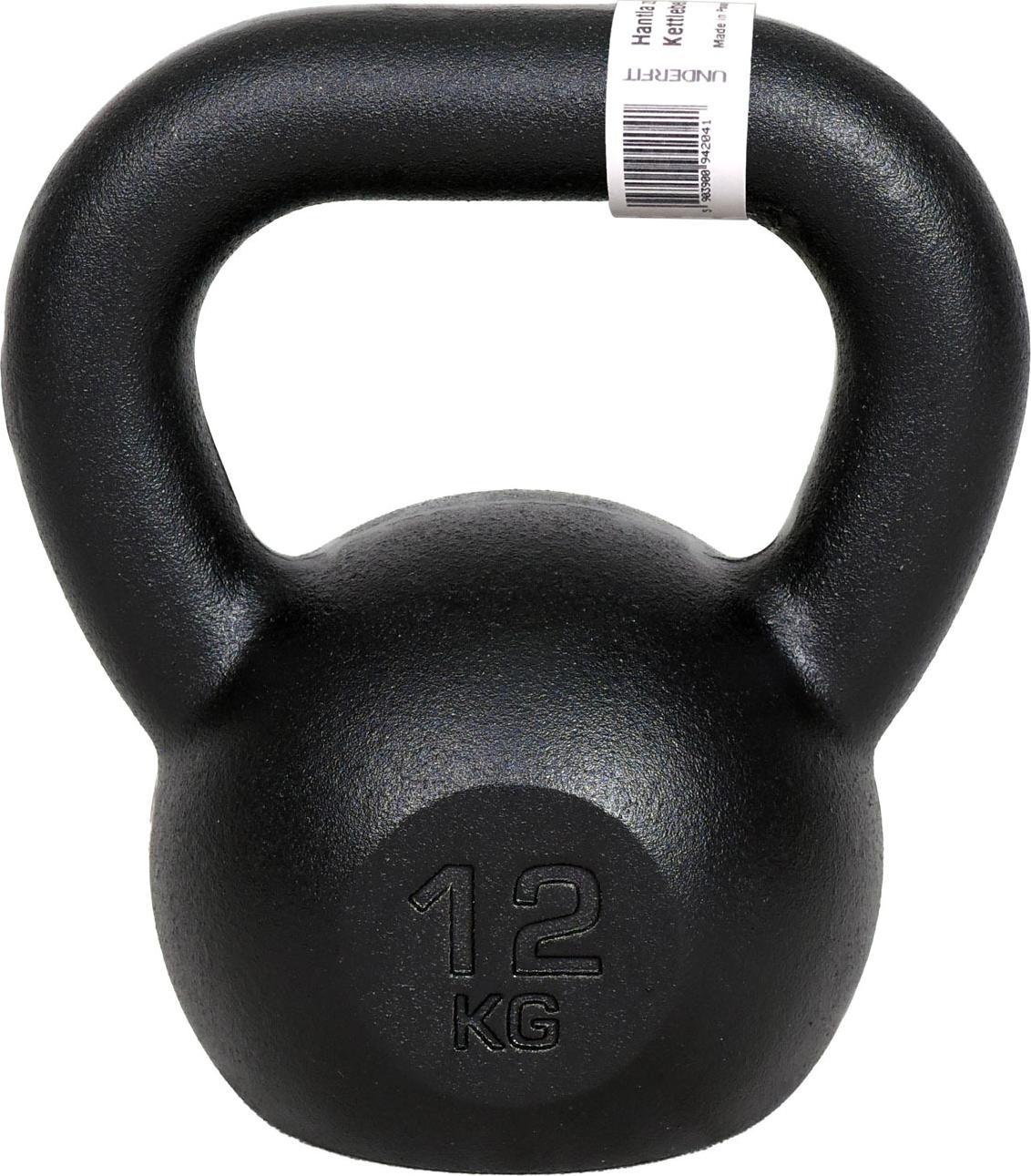 Kettlebell UnderFit Kettlebell żeliwny czarny UNDERFIT 12 kg