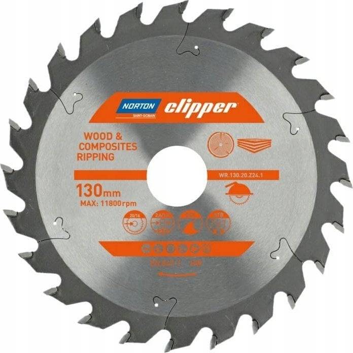 Norton NORTON PIŁA TARCZOWA 130mm x 20mm x 24z DREWNO I KOMPOZYTY ATB (2,6 / 1,6)
