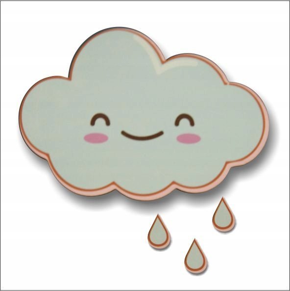 naSciane Uśmiechnięta CHMURKA chmurki, kropelki krople trzy
