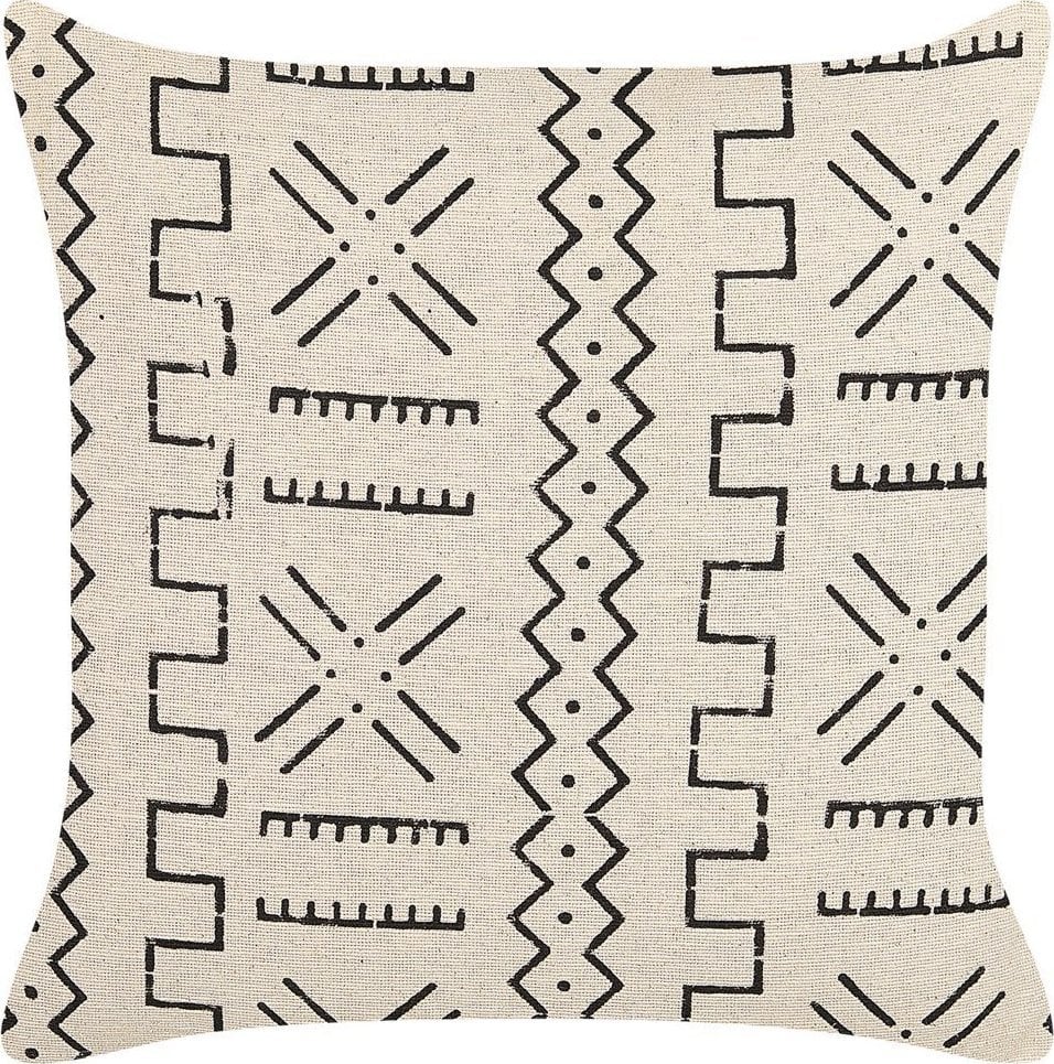 Beliani Bawełniana poduszka dekoracyjna w geometryczny wzór 45 x 45 cm biało-czarna MYRICA!