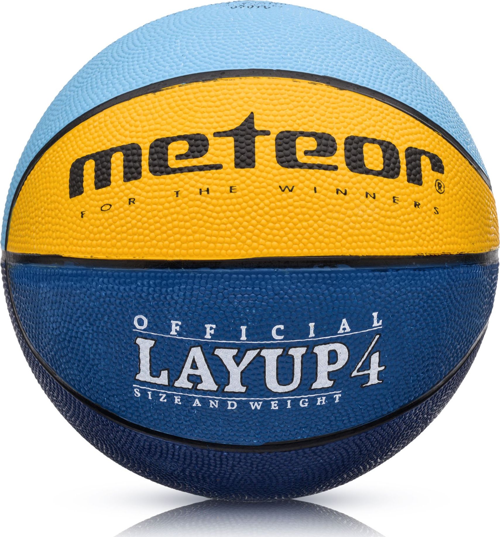 Meteor PIŁKA KOSZ. METEOR LAYUP #4 błękitna/żółta/niebieska