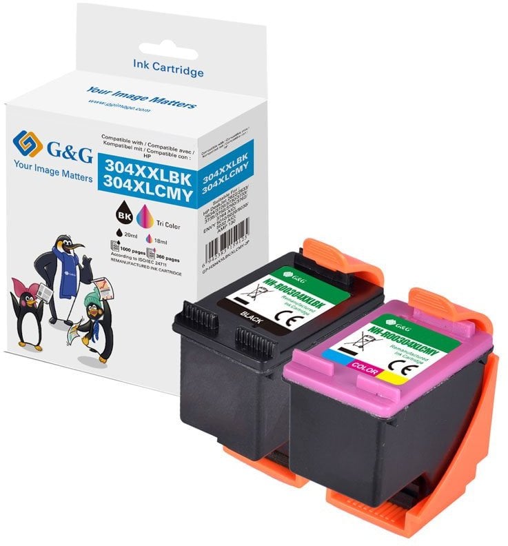 Tusz G&G XXL-Patronen 2er Set kompatybilny z HP 304XL BK + Color