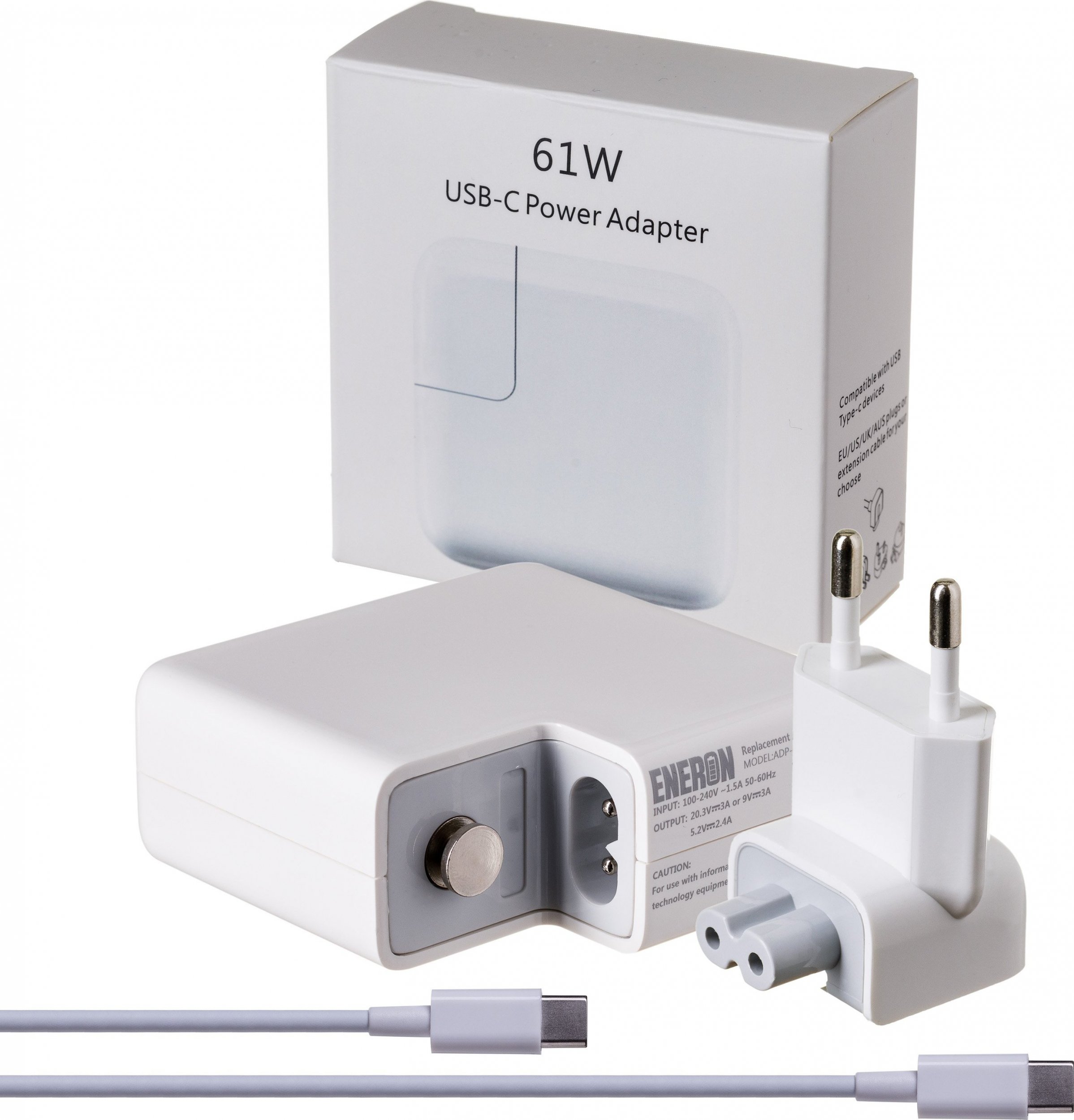 Zasilacz do laptopa Eneron Zasilacz ładowarka do Apple Macbook 13" 15" 61W PD USB-C