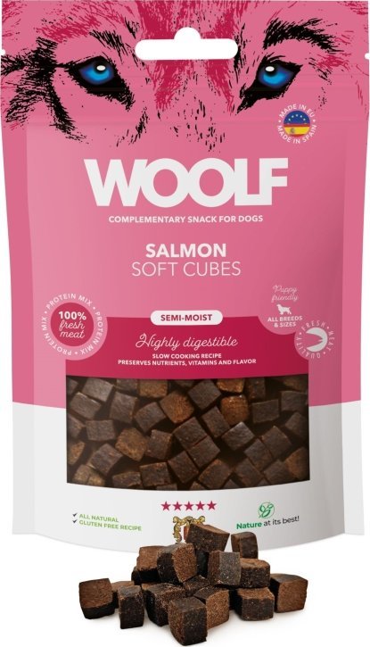 WOOLF Przysmak dla psa Woolf Soft Cubes Salmon Monoprotein 100g