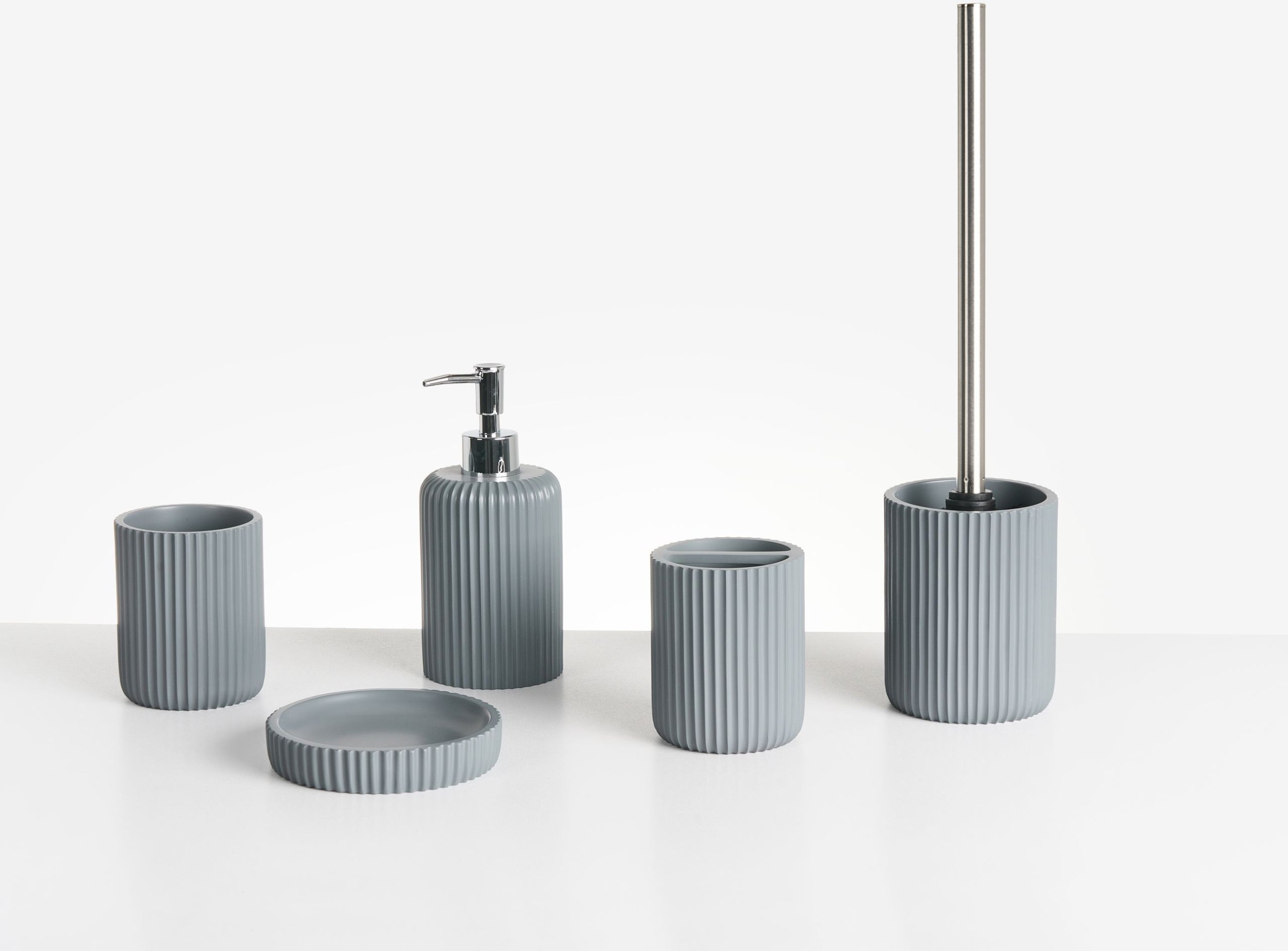 Zestaw akcesoriów łazienkowych 5 elementów CAMANA Jasnoszary