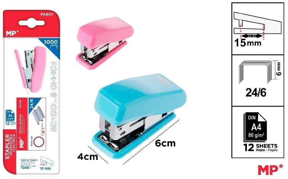 Zszywacz mini 24/6 + zszywki