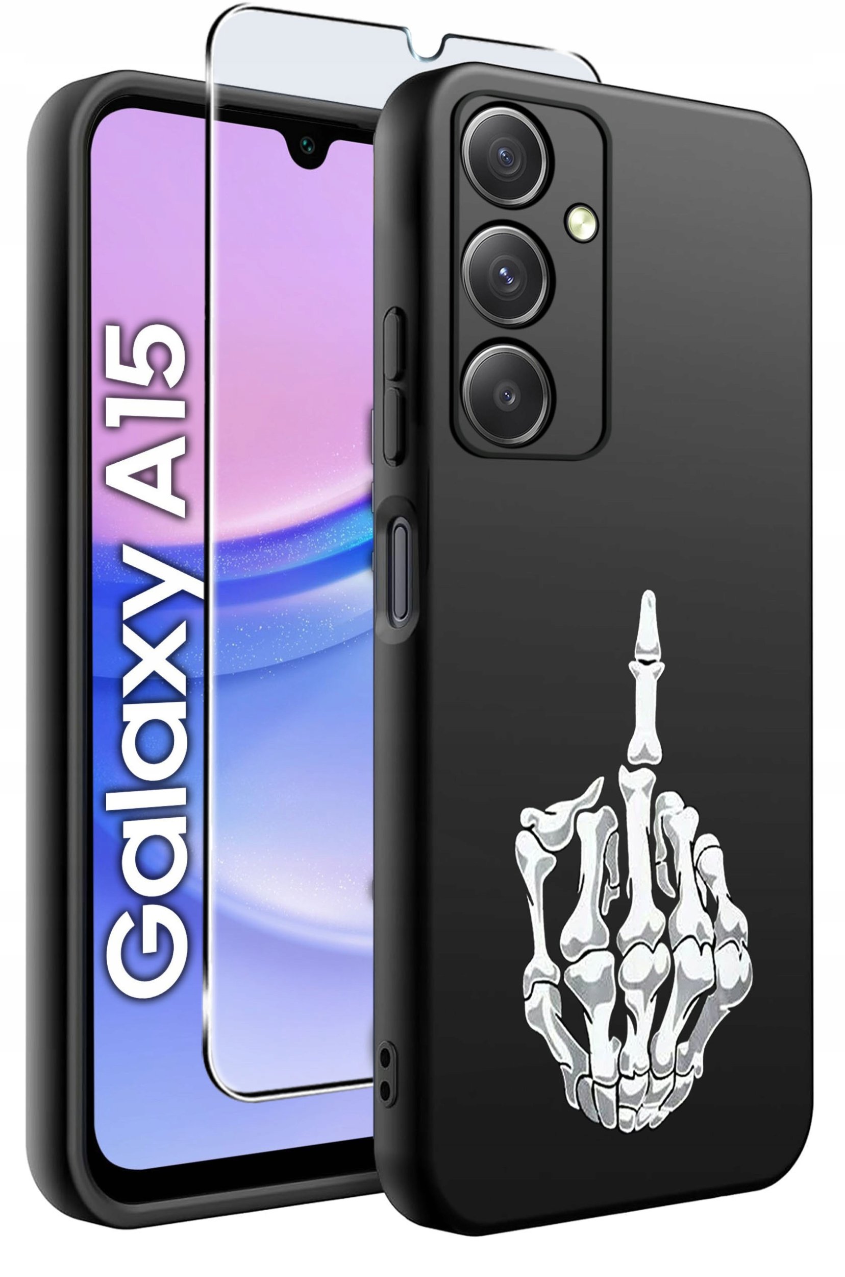 ETUI do Samsung A15 4G | 15 5G WZORY | SILIKONOWE MATT CASE + SZKŁO 9H