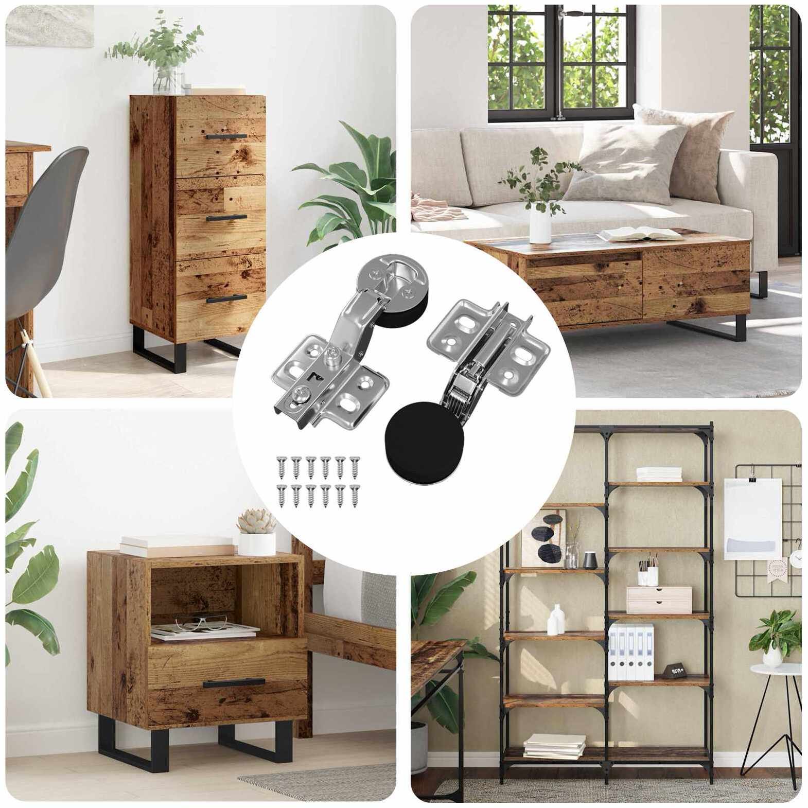 vidaXL Zawias 2 pcs Srebrny 0 Żelazo