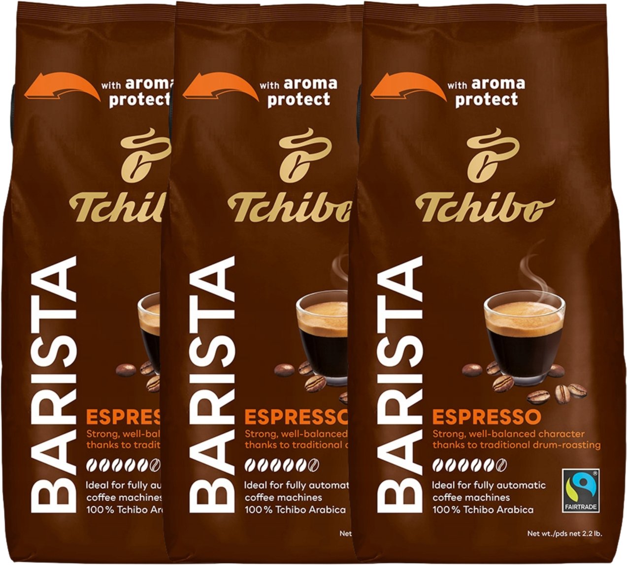 Kawa ziarnista Tchibo Barista Espresso Kawa Ziarnista 1kg x3 Arabica