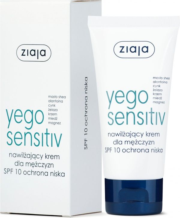 Ziaja ZIAJA_Yego Sensitiv nawilżający krem dla mężczyzn SPF 10 ochrona niska 50ml - 5901887038177