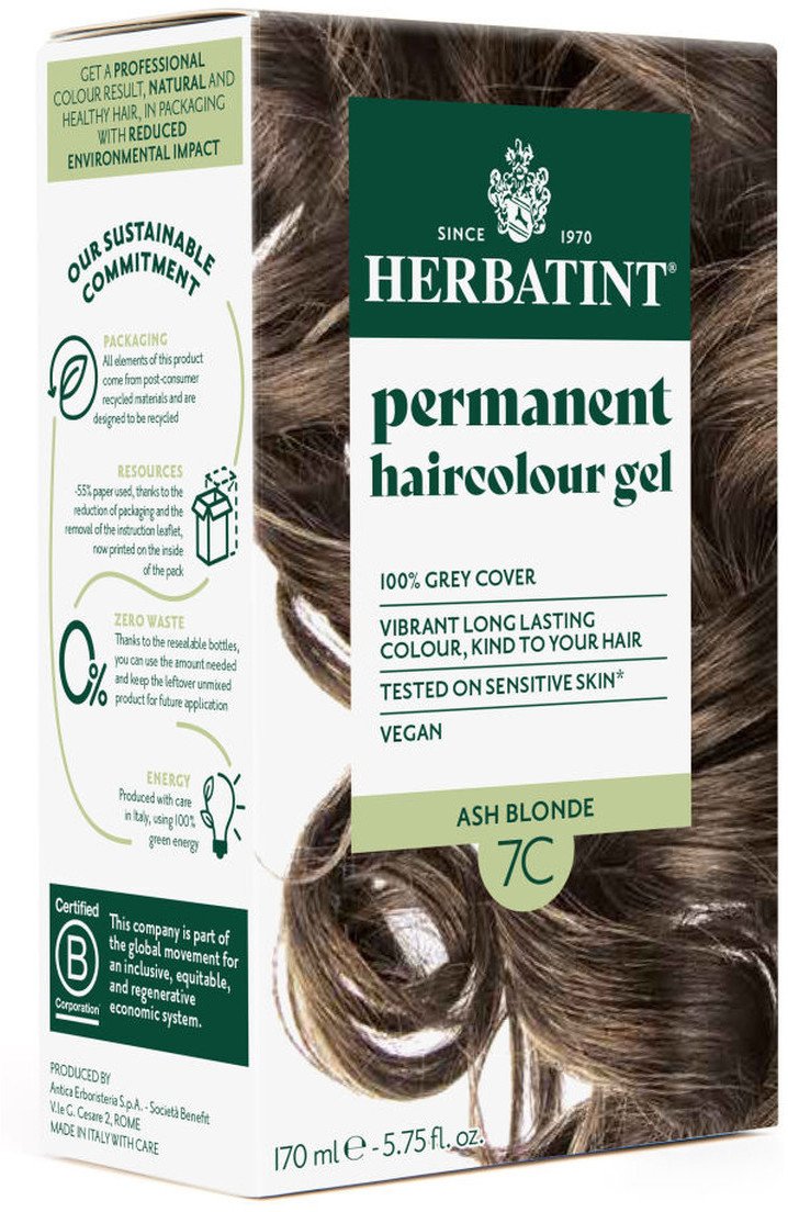 Herbatint Trwała Ziołowa farba do włosów 170ml Popielaty Blond (7C )