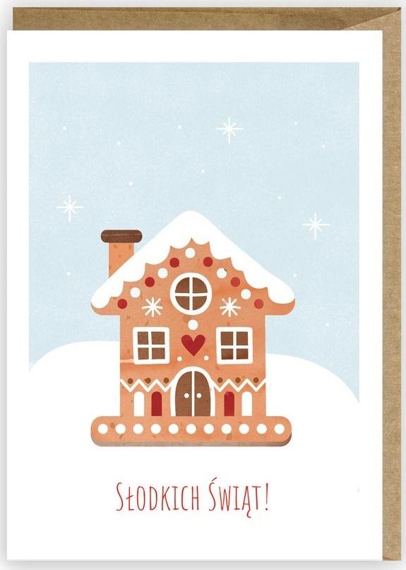 Cardie Kartka Boże Narodzenie Domek z piernika, eko K070
