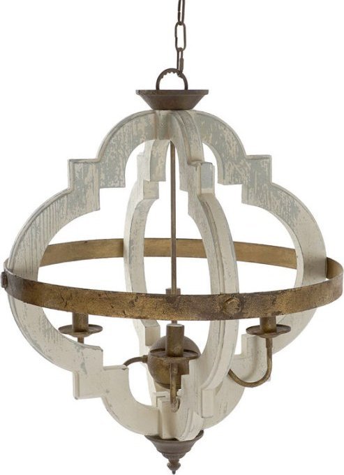 Bigbuy Home Lampa Sufitowa Home ESPRIT Biały Brąz Żelazo Jodła 40 W 63 x 63 x 74 cm