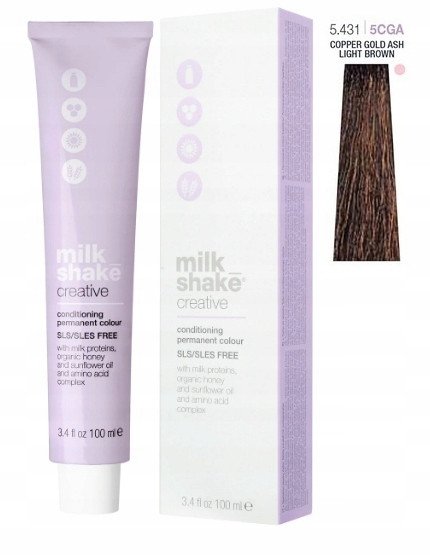 Milk Shake Milk Shake, Creative, SLS/SLES-Free, Permanent Hair Dye, 5.4315CGA Exotic Light Brown, 100 ml For Women