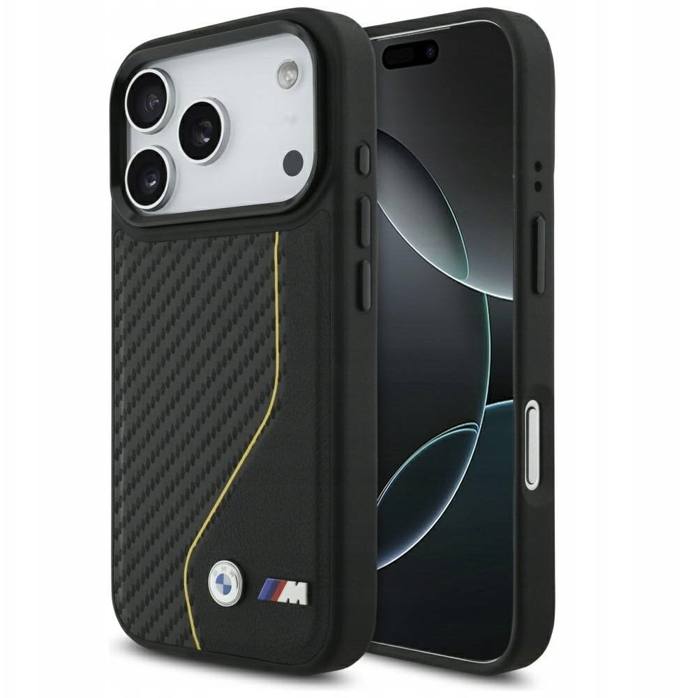 BMW Etui M Carbon Line & Logo MagSafe do iPhone 17 Pro żółty