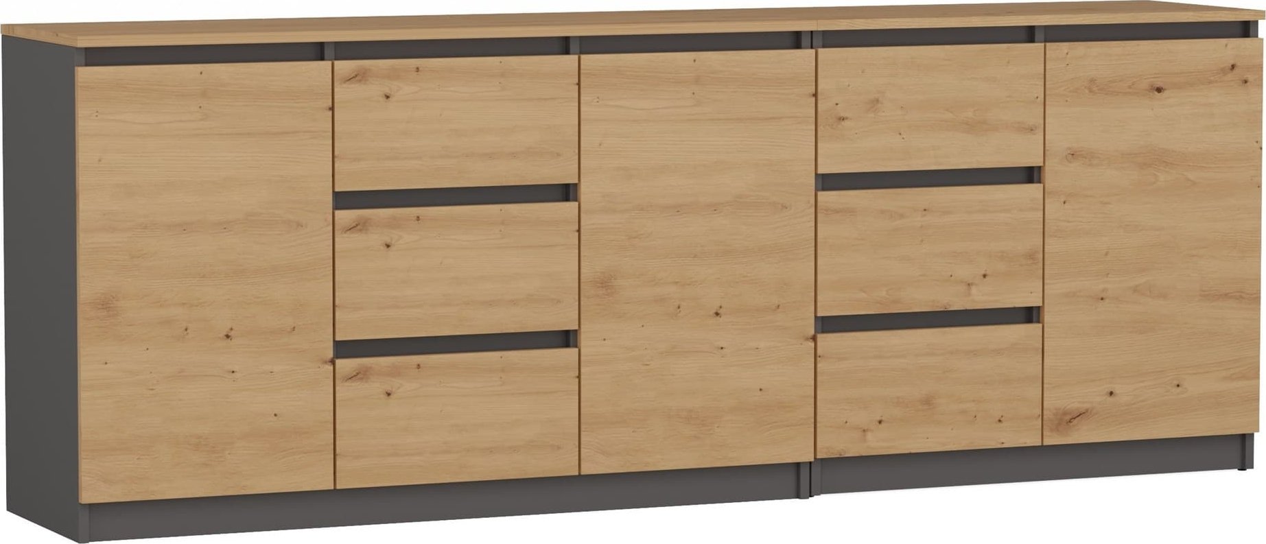 Topeshop Komoda COSTA 1D3S/2D3S BA ANTRACYT ARTISAN