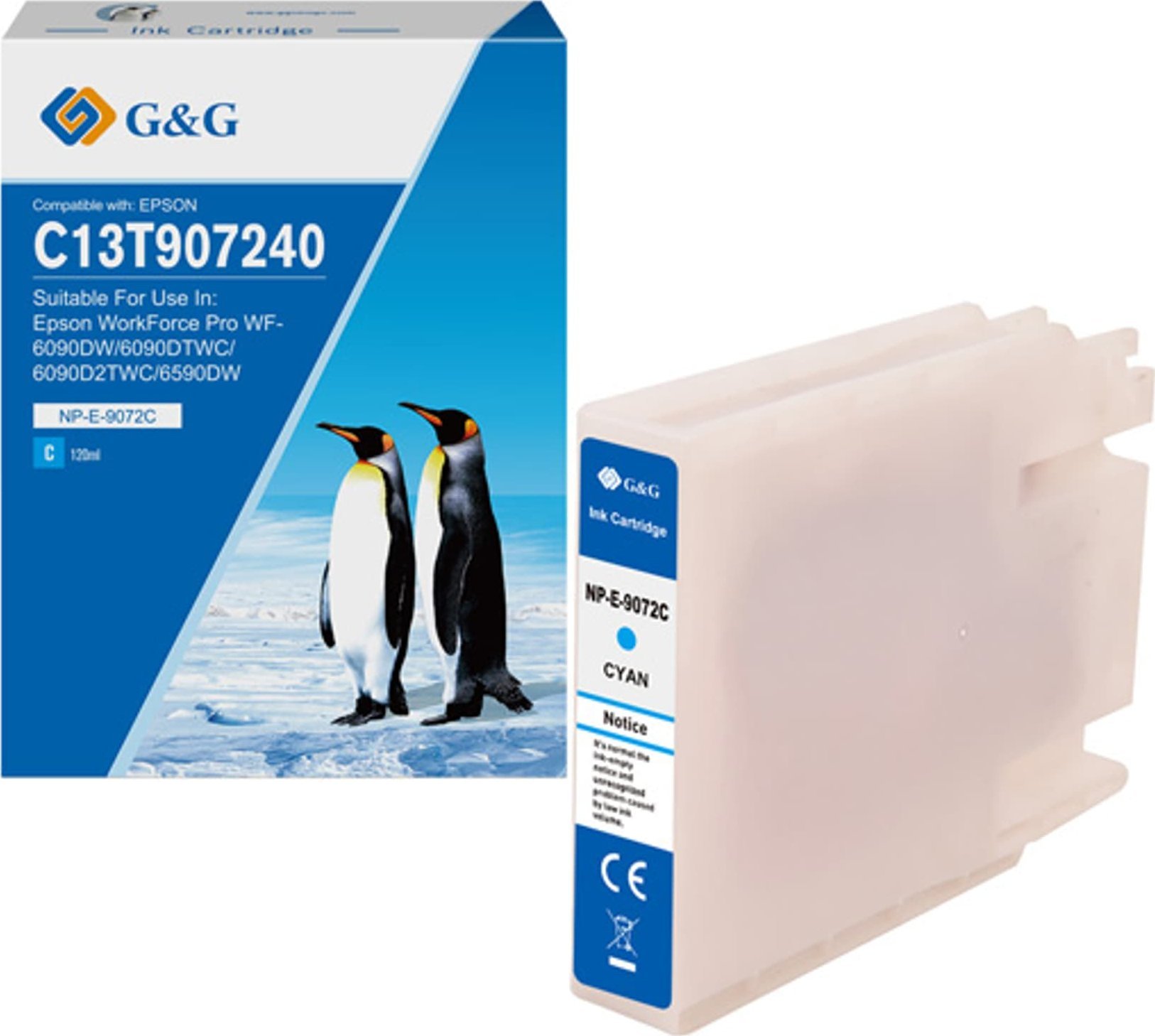 Tusz G&G G&G kompatybilny ink / tusz z C13T907240, NP-E-9072C, cyan