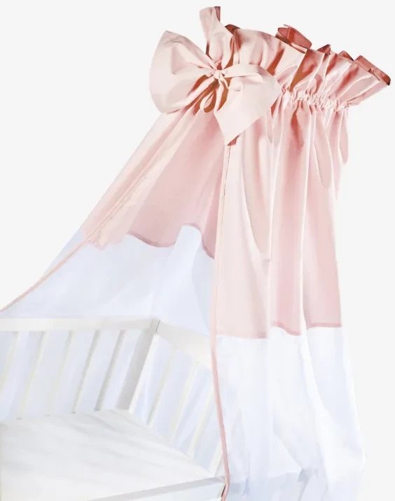 Baldachim uniwersalny z kokardką, brudny róż 200x150 Albero mio