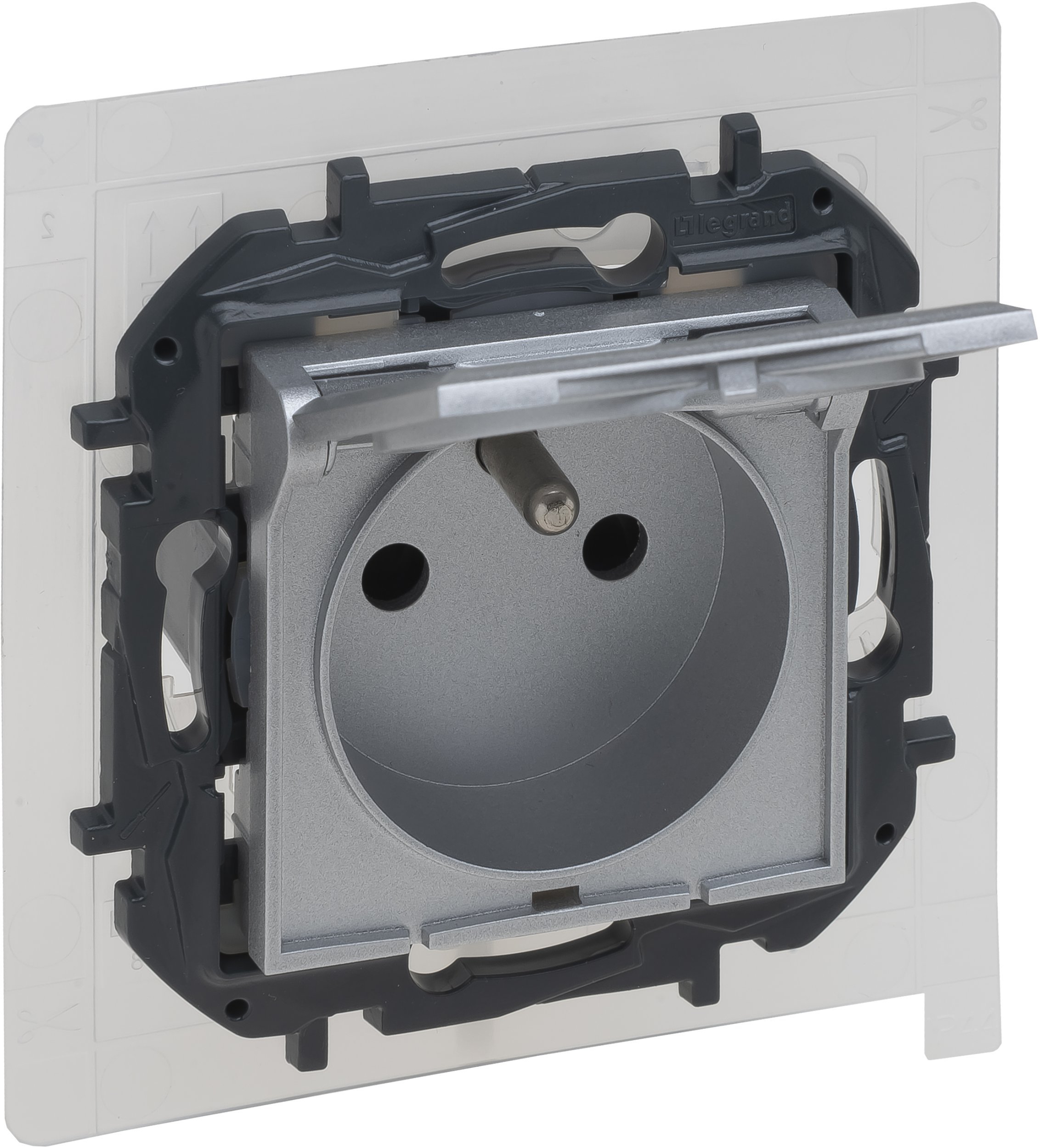 Niloe Step Gn 2p+z IP44, zaciski auto, z przesłoną - kolor aluminium 863336B