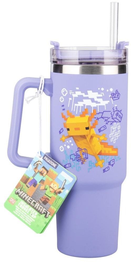 PALADONE Minecraft Kubek ze słomką - Axolotl (900 ml)
