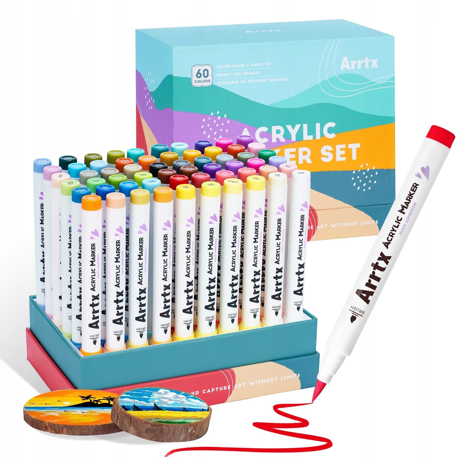 ARRTX Markery akrylowe flamastry 60C 60 spalwów
