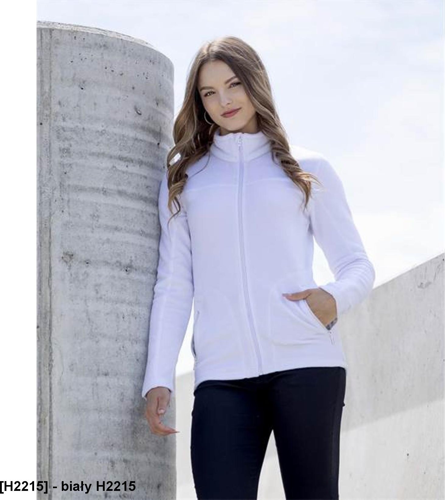 Ardon ARDON JOFLEX - Damska bluza polarowa stójka 2 kieszenie ozdobne płaskie ozdobne 100% poliester fleece, 280 g/m2 - biały H2215 L